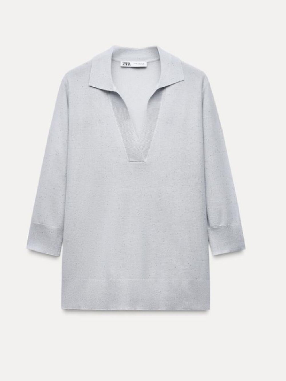 ZARA SEQUIN KNIT POLO